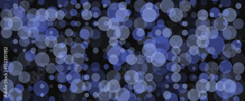 Blue and White Bubbles on Black Background - SVG Vector