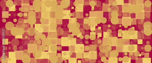 Abstract Geometric Shapes in Red and Yellow SVG Vector