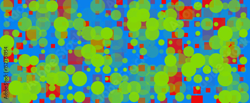 Abstract Colorful Bubbles and Squares on Blue Background SVG Vector