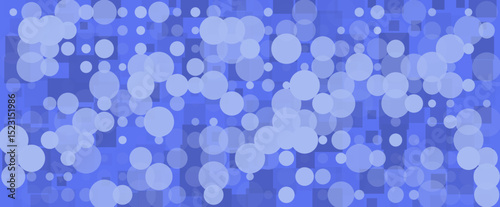 Abstract Blue Bokeh Background with Geometric Shapes