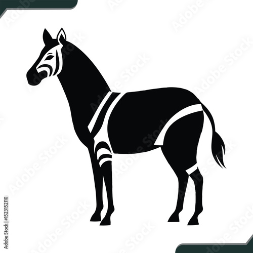 Flat Vector Illustration of a Standing Zebra Despite Document Type Indicating Dog Illustration