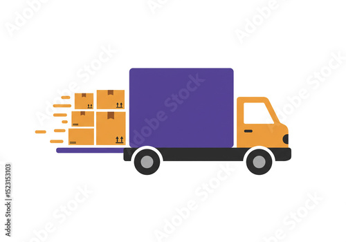 delivery truck with boxes