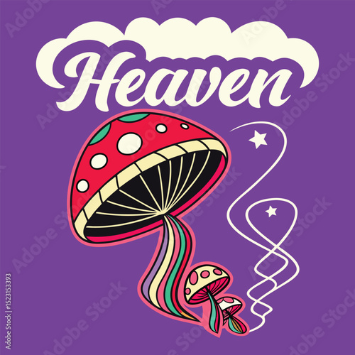 vector illustration of mushrooms with heaven