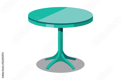 Teal Round Table Modern Design for Home or Patio