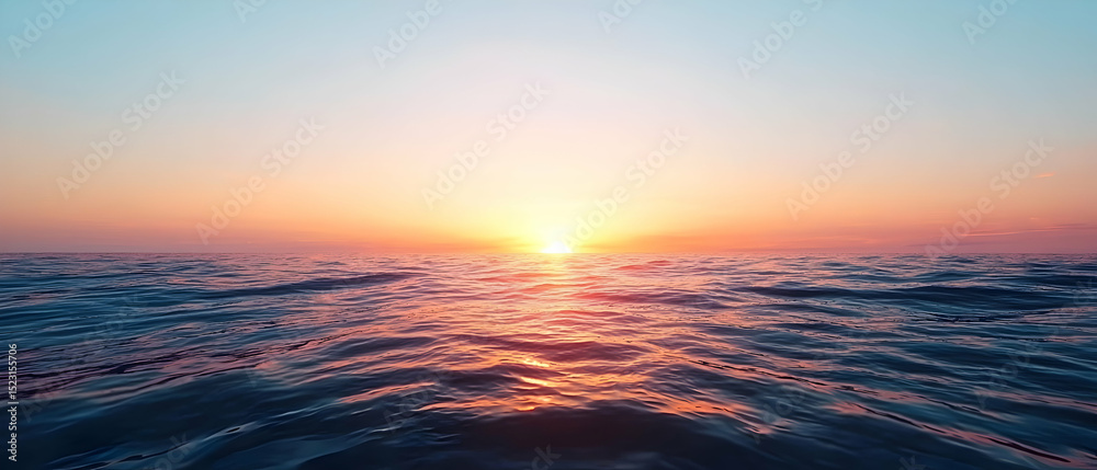 Fototapeta premium Sunset Over The Ocean Wide Panorama