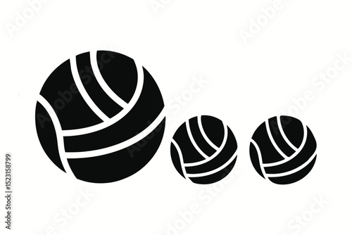 Volleyball Drawing Vector on White Background 