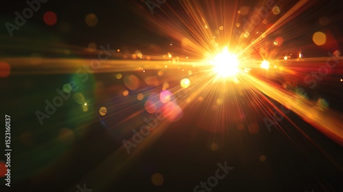 Vibrant high-definition artwork featuring seamlessly integrated lens flare enhancements and digital sunburst overlays with iridescent radiance