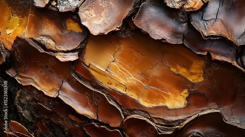Highly Detailed Macro Photograph of Sweet Cherry Tree Bark with Emphasis on Smooth and Rugged Textured Patterns