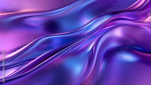 Intricate depiction of elegant violet holographic waves gracefully unfurling with radiant iridescent reflections across a futuristic abstract backdrop