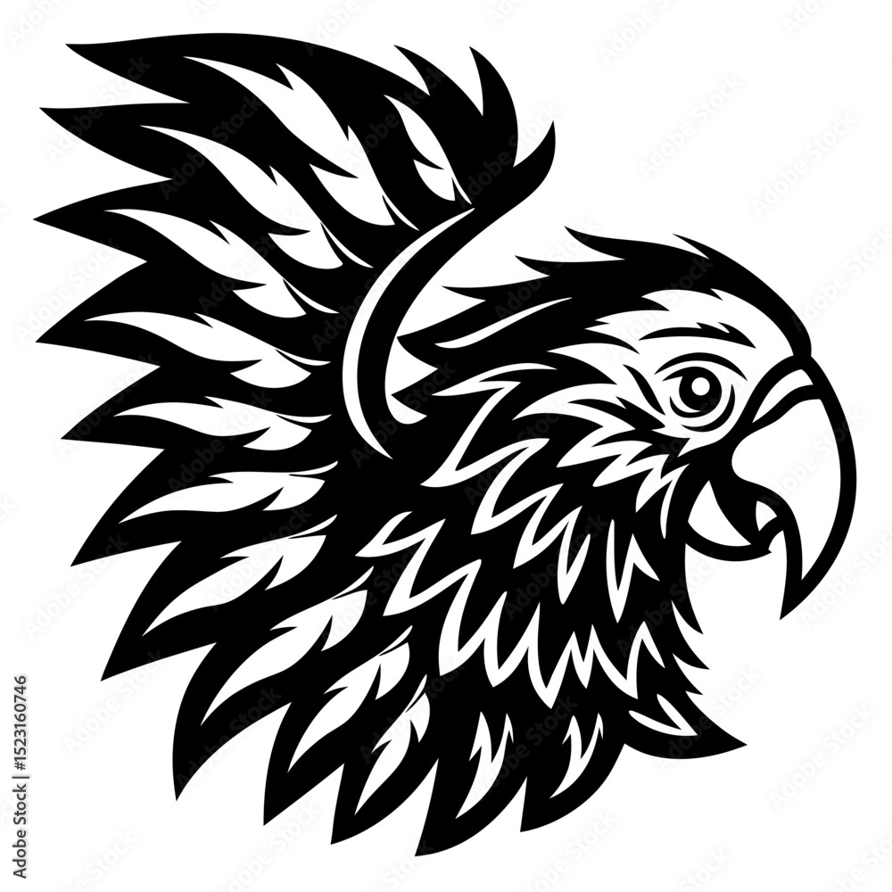 Fototapeta premium Stylized Sun Conure Parrot Head