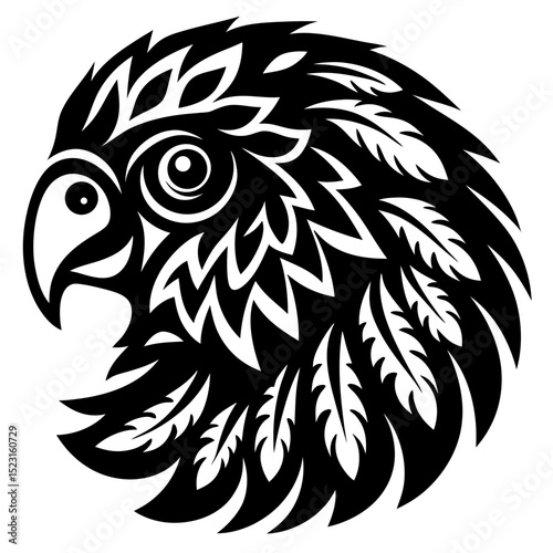 Tribal Parrot Head Design