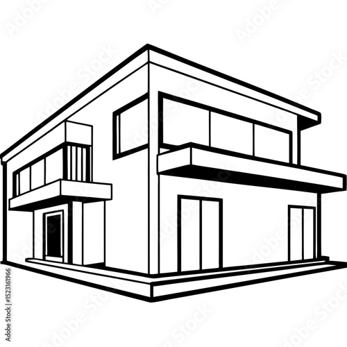 vector drawing of a house