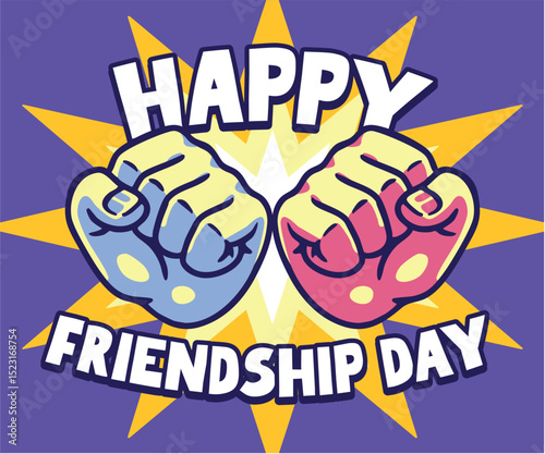 fist bump vector illustration, happy friendship day