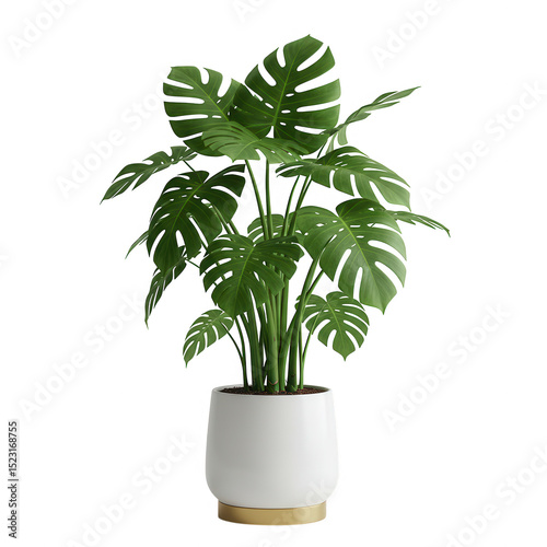 Monstera deliciosa plant isolated on transparent background