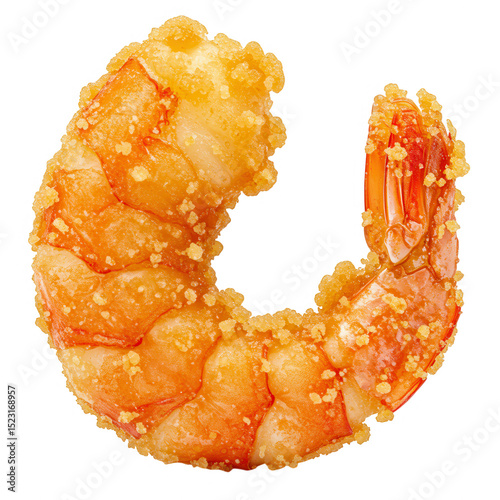 Crispy fried shrimp isolated on transparent background