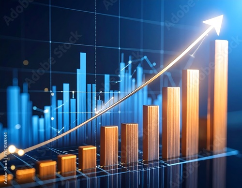 Growth chart with rising trend