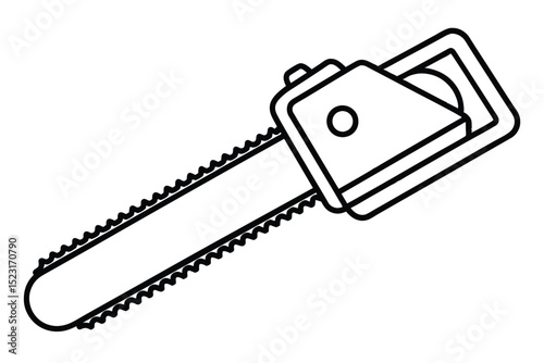 Chainsaw Illustration Powerful Cutting Tool, Woodworking Equipment