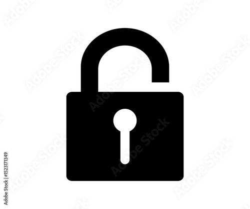 Lock open icon. Padlock open. Security symbol vector design and illustration.