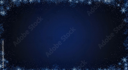 Dark blue background with starry frame for holiday themes  