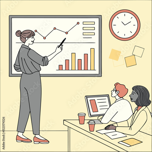 Business meeting presentation illustration