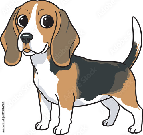 Beagle Dog Vector white color background 