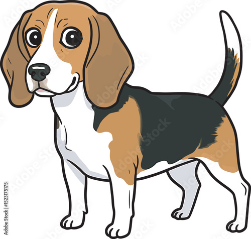 Beagle Dog Vector white color background 