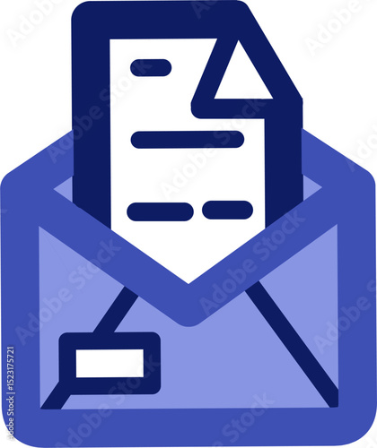 Digital envelope icon representing email, communication, or message delivery for website or app interfaces.
