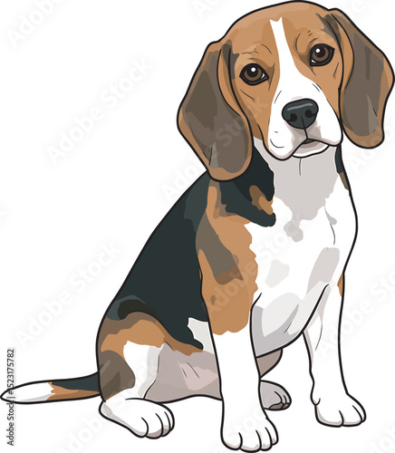Beagle Dog Vector white color background 