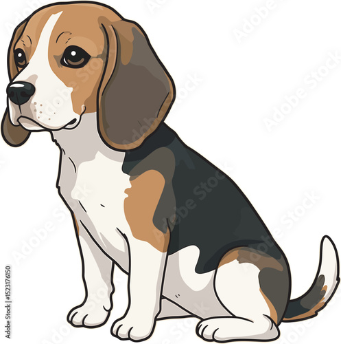Beagle Dog Vector white color background 