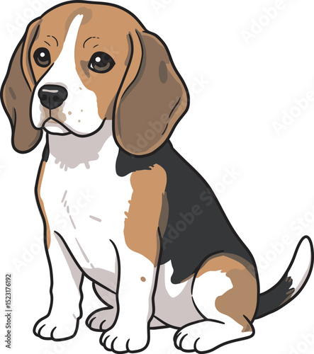 Beagle Dog Vector white color background 