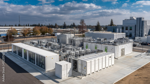 Wallpaper Mural An expansive data center exterior, showcasing the complex architecture and cutting-edge technology, symbolizing innovation and connectivity in the digital age. Torontodigital.ca