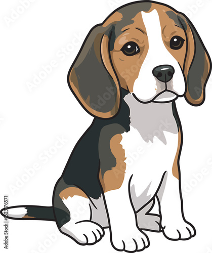 Beagle Dog Vector white color background 