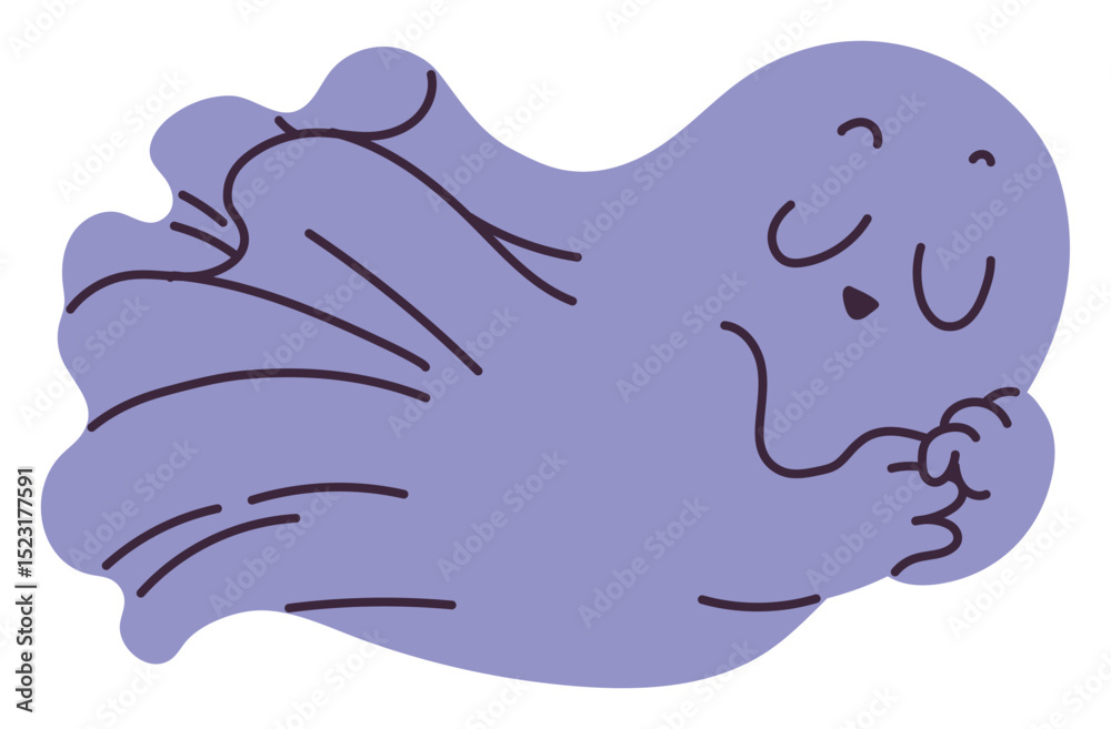Obraz premium Cute ghost vector illustration for halloween
