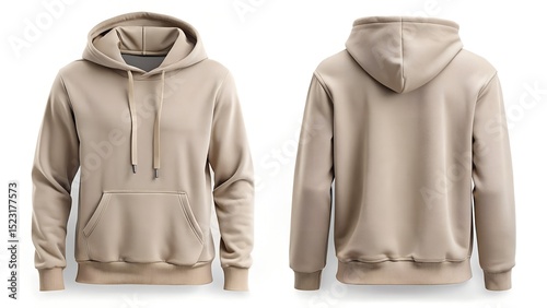 Warm Taupe Hoodie Front Facing With Delicate Shadows