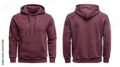 Vintage Maroon Hoodie With Clean Modern Fit On White