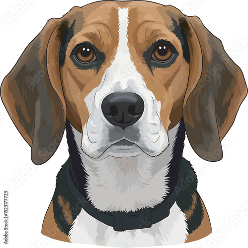 Beagle Dog Vector white color background 