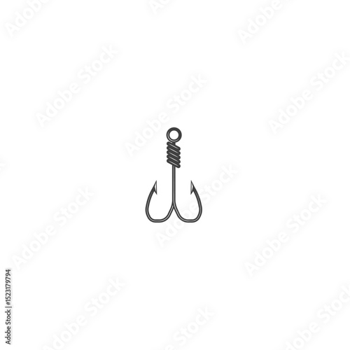Fishing hook icon flat vector design