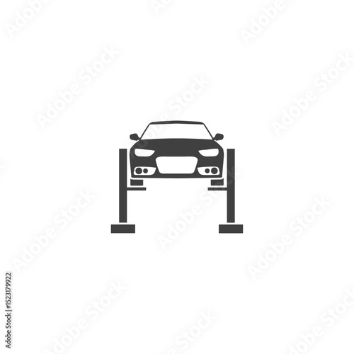 Car servicing car lift icon flat vector design