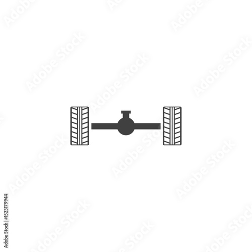 Car chassis rear axle icon flat vector design