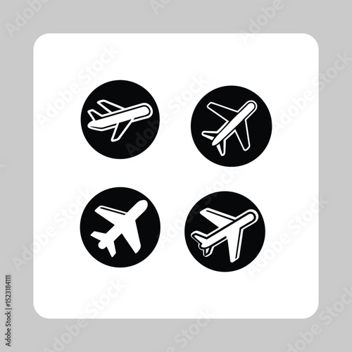 Airplane Outline Icon  Vector Symbol for Flying and Transportair plane