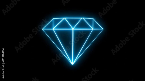 Neon blue diamond shape against black background