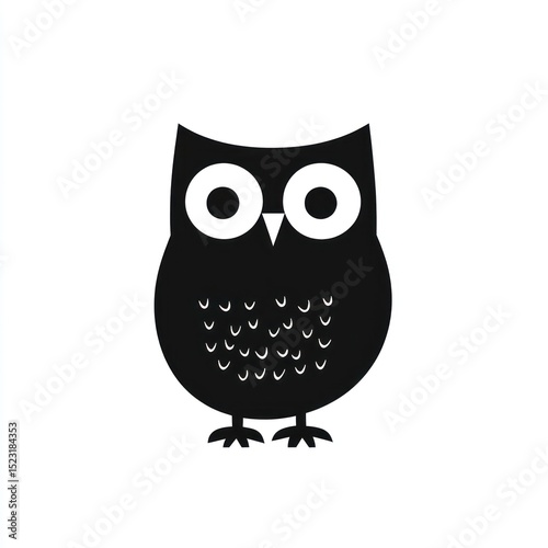Simple black silhouette of a stylized owl