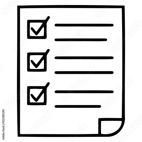 Checklist icon with check marks, minimalistic design for organization and productivity concept