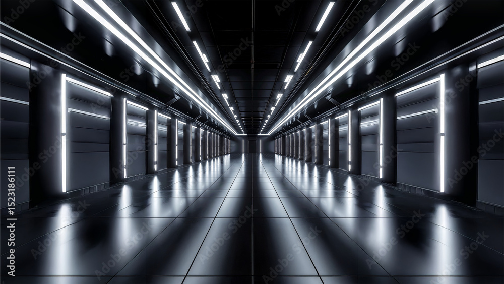 Fototapeta premium long corridor in a modern building