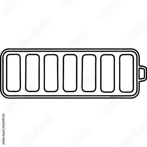 Rectangular ice cube tray with seven compartments for freezing ice. Ice cube tray is perfect for parties and everyday use.  This simple ice cube tray design is ideal for home bars and restaurants.