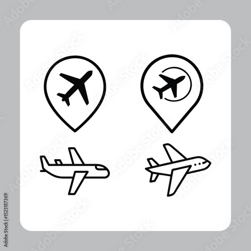 Airplane Outline Icon  Vector Symbol for Flying and Transportair plane