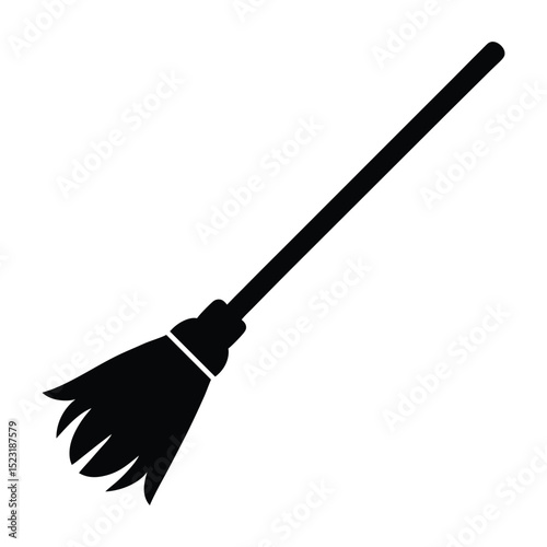 Halloween broom icon