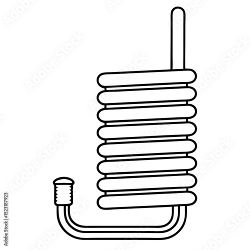 Cooling coil diagram for refrigeration system. Detailed cooling coil illustration shows refrigerant lines and coil structure. This technical cooling coil drawing is perfect for manuals,