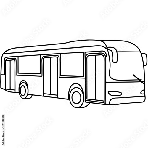 black and white bus outline clip art preview