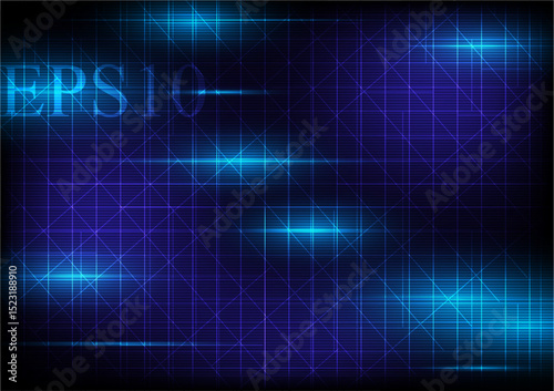 Futuristic digital grid background with neon blue light effects creates dynamic and modern visual. intersecting lines and glowing elements evoke sense of technology and innovation